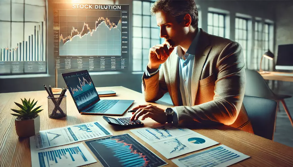 Investerare som analyserar nyemissionens påverkan på investeringsstrategin